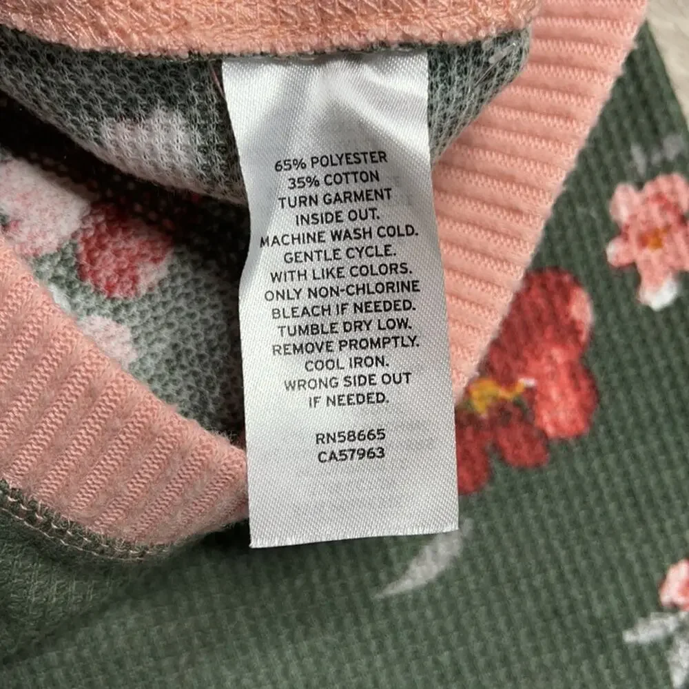 NORDSTROM BP Women's Pink Green Floral Thermal Pajama Pants